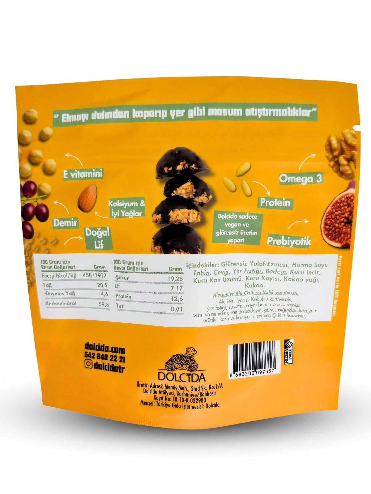 Glütensiz Çikolata Kaplı Granola Bites (Vegan-Şekersiz)