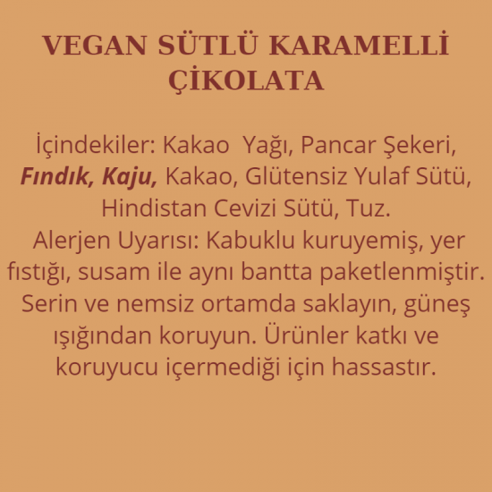 Vegan Sütlü Karamelli Çikolata (Türkiye’de ilk!)